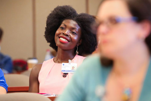 A smiling nursing student